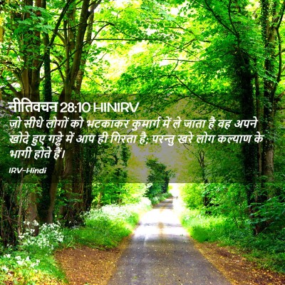 Picture 02 - नीतिवचन 28:10 HINIRV - जो सीधे लोगों को - Bible Verse Picture