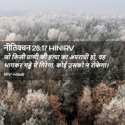 Picture 02 - नीतिवचन 28:17 HINIRV - जो किसी प्राणी की - Bible Verse Picture