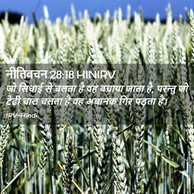 Picture 02 - नीतिवचन 28:18 HINIRV - जो सिधाई से चलता है - Bible Verse Picture