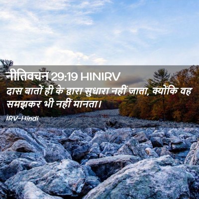 Picture 02 - नीतिवचन 29:19 HINIRV - दास बातों ही के - Bible Verse Picture