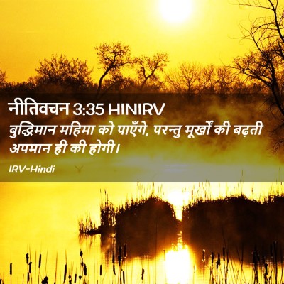 Picture 02 - नीतिवचन 3:35 HINIRV - बुद्धिमान महिमा - Bible Verse Picture