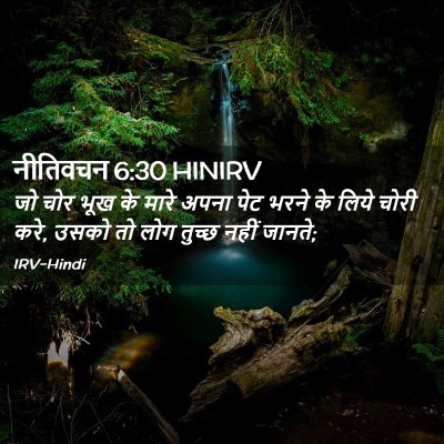 Picture 02 - नीतिवचन 6:30 HINIRV - जो चोर भूख के मारे - Bible Verse Picture