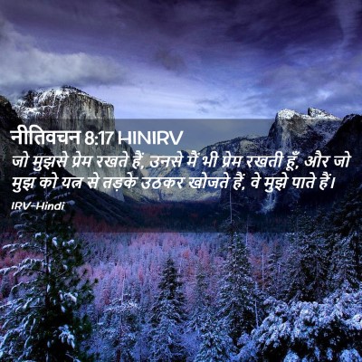Picture 02 - नीतिवचन 8:17 HINIRV - जो मुझसे प्रेम - Bible Verse Picture