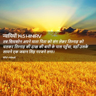 Picture 02 - न्यायियों 14:5 HINIRV - तब शिमशोन अपने - Bible Verse Picture