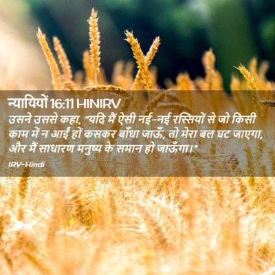 Picture 02 - न्यायियों 16:11 HINIRV - उसने उससे कहा, “यदि - Bible Verse Picture