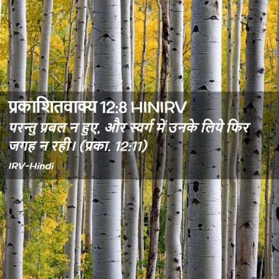 Picture 02 - प्रकाशितवाक्य 12:8 HINIRV - परन्तु प्रबल न हुए, - Bible Verse Picture