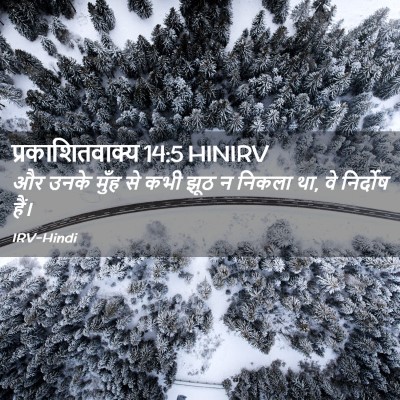 Picture 02 - प्रकाशितवाक्य 14:5 HINIRV - और उनके मुँह से कभी - Bible Verse Picture