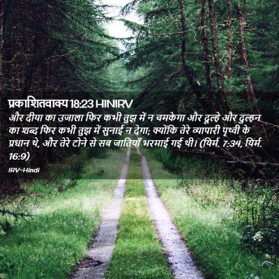 Picture 02 - प्रकाशितवाक्य 18:23 HINIRV - और दीया का उजाला - Bible Verse Picture