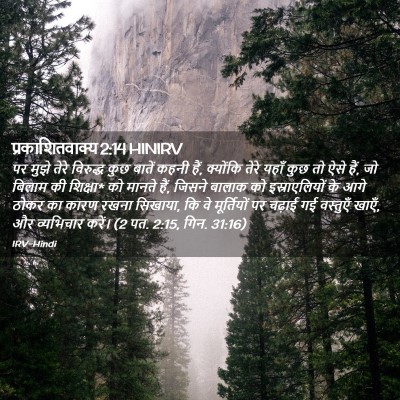 Picture 02 - प्रकाशितवाक्य 2:14 HINIRV - पर मुझे तेरे - Bible Verse Picture