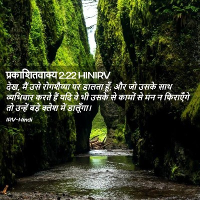 Picture 02 - प्रकाशितवाक्य 2:22 HINIRV - देख, मैं उसे - Bible Verse Picture