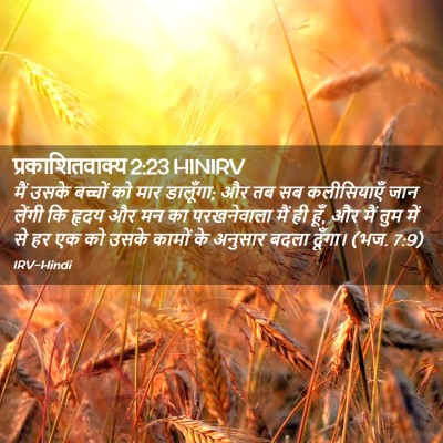 Picture 02 - प्रकाशितवाक्य 2:23 HINIRV - मैं उसके बच्चों को - Bible Verse Picture