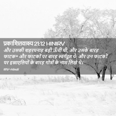 Picture 02 - प्रकाशितवाक्य 21:12 HINIRV - और उसकी शहरपनाह - Bible Verse Picture
