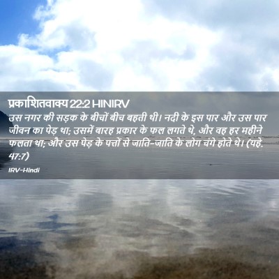Picture 02 - प्रकाशितवाक्य 22:2 HINIRV - उस नगर की सड़क के - Bible Verse Picture