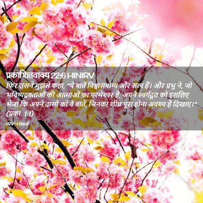 Picture 02 - प्रकाशितवाक्य 22:6 HINIRV - फिर उसने मुझसे कहा, - Bible Verse Picture