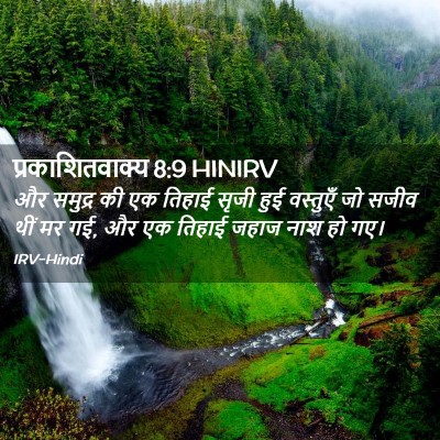 Picture 02 - प्रकाशितवाक्य 8:9 HINIRV - और समुद्र की एक - Bible Verse Picture