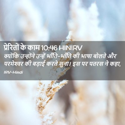Picture 02 - प्रेरितों के काम 10:46 HINIRV - क्योंकि उन्होंने - Bible Verse Picture