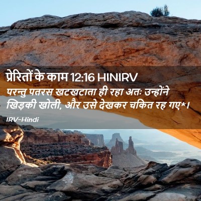 Picture 02 - प्रेरितों के काम 12:16 HINIRV - परन्तु पतरस - Bible Verse Picture