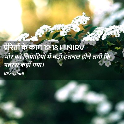 Picture 02 - प्रेरितों के काम 12:18 HINIRV - भोर को सिपाहियों - Bible Verse Picture