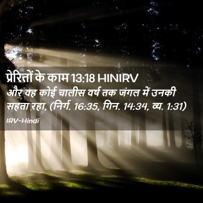 Picture 02 - प्रेरितों के काम 13:18 HINIRV - और वह कोई चालीस - Bible Verse Picture