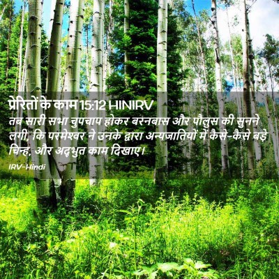 Picture 02 - प्रेरितों के काम 15:12 HINIRV - तब सारी सभा चुपचाप - Bible Verse Picture