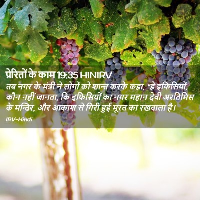 Picture 02 - प्रेरितों के काम 19:35 HINIRV - तब नगर के मंत्री ने - Bible Verse Picture