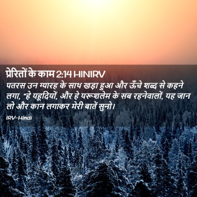 Picture 02 - प्रेरितों के काम 2:14 HINIRV - पतरस उन ग्यारह के - Bible Verse Picture