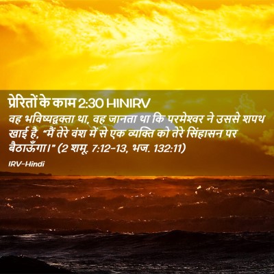 Picture 02 - प्रेरितों के काम 2:30 HINIRV - वह भविष्यद्वक्ता - Bible Verse Picture