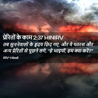 Picture 02 - प्रेरितों के काम 2:37 HINIRV - तब सुननेवालों के - Bible Verse Picture