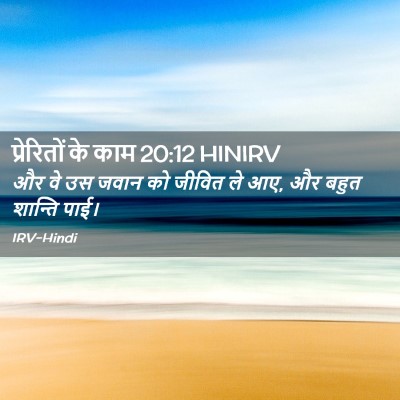 Picture 02 - प्रेरितों के काम 20:12 HINIRV - और वे उस जवान को - Bible Verse Picture