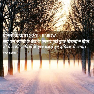 Picture 02 - प्रेरितों के काम 22:11 HINIRV - जब उस ज्योति के तेज - Bible Verse Picture