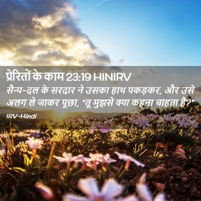 Picture 02 - प्रेरितों के काम 23:19 HINIRV - सैन्य-दल के सरदार - Bible Verse Picture