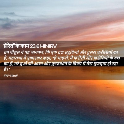 Picture 02 - प्रेरितों के काम 23:6 HINIRV - तब पौलुस ने यह - Bible Verse Picture