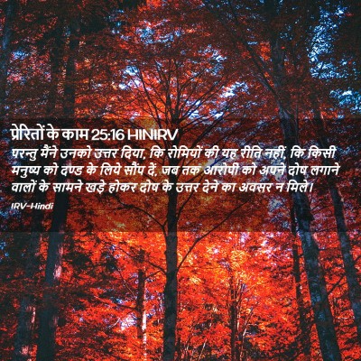 Picture 02 - प्रेरितों के काम 25:16 HINIRV - परन्तु मैंने उनको - Bible Verse Picture