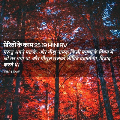 Picture 02 - प्रेरितों के काम 25:19 HINIRV - परन्तु अपने मत के, - Bible Verse Picture