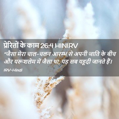 Picture 02 - प्रेरितों के काम 26:4 HINIRV - “जैसा मेरा चाल-चलन - Bible Verse Picture