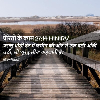 Picture 02 - प्रेरितों के काम 27:14 HINIRV - परन्तु थोड़ी देर - Bible Verse Picture
