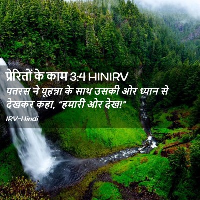 Picture 02 - प्रेरितों के काम 3:4 HINIRV - पतरस ने यूहन्ना के - Bible Verse Picture