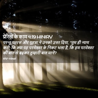 Picture 02 - प्रेरितों के काम 4:19 HINIRV - परन्तु पतरस और - Bible Verse Picture
