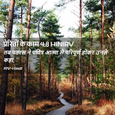 Picture 02 - प्रेरितों के काम 4:8 HINIRV - तब पतरस ने पवित्र - Bible Verse Picture