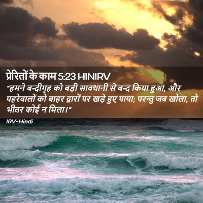 Picture 02 - प्रेरितों के काम 5:23 HINIRV - “हमने बन्दीगृह को - Bible Verse Picture