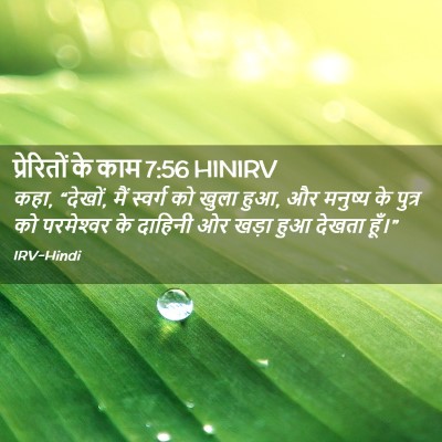 Picture 02 - प्रेरितों के काम 7:56 HINIRV - कहा, “देखों, मैं - Bible Verse Picture