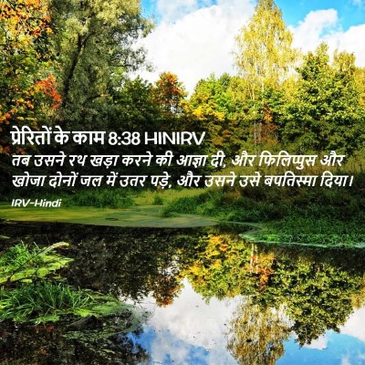 Picture 02 - प्रेरितों के काम 8:38 HINIRV - तब उसने रथ खड़ा - Bible Verse Picture
