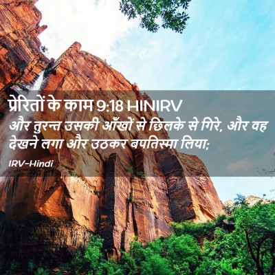 Picture 02 - प्रेरितों के काम 9:18 HINIRV - और तुरन्त उसकी - Bible Verse Picture