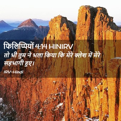 Picture 02 - फिलिप्पियों 4:14 HINIRV - तो भी तुम ने भला - Bible Verse Picture
