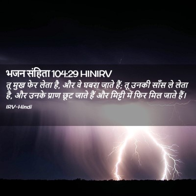 Picture 02 - भजन संहिता 104:29 HINIRV - तू मुख फेर लेता है, - Bible Verse Picture