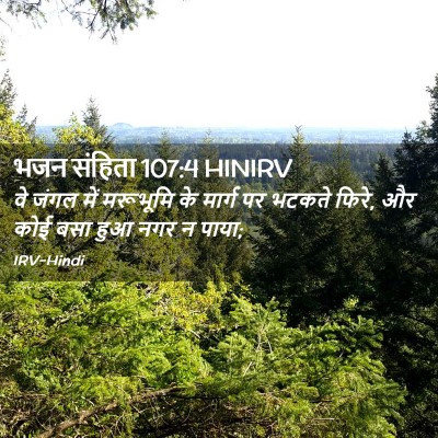 Picture 02 - भजन संहिता 107:4 HINIRV - वे जंगल में - Bible Verse Picture