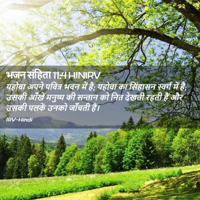Picture 02 - भजन संहिता 11:4 HINIRV - यहोवा अपने पवित्र - Bible Verse Picture