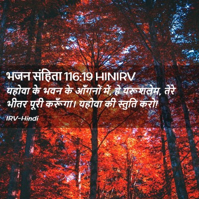 Picture 02 - भजन संहिता 116:19 HINIRV - यहोवा के भवन के - Bible Verse Picture