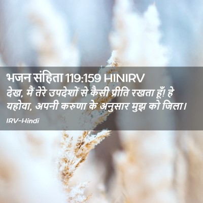 Picture 02 - भजन संहिता 119:159 HINIRV - देख, मैं तेरे - Bible Verse Picture
