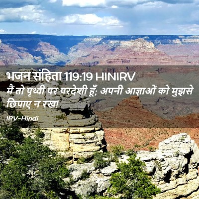 Picture 02 - भजन संहिता 119:19 HINIRV - मैं तो पृथ्वी पर - Bible Verse Picture